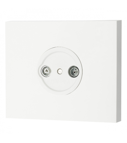 Розетка Bironi TV/R-SAT оконечная (скрытый монтаж) Шедель Бриз белый матовый