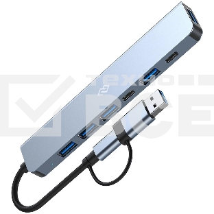 Разветвитель USB-C Digma DHUB-7USB-AC-3.0 7порт. черный