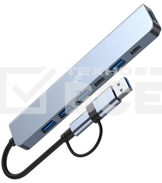 Разветвитель USB-C Digma DHUB-7USB-AC-3.0 7порт. черный
