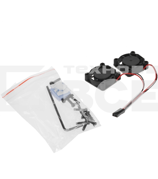 Корпус Qumo Aluminum case with double black fans, Raspberry Pi 4, silver(RS009)