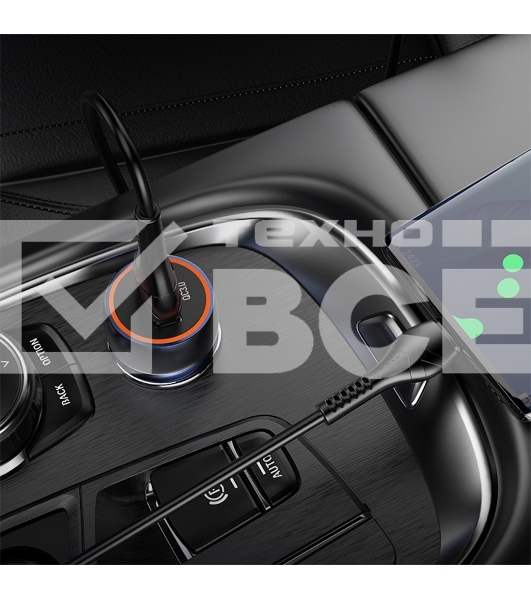 Автомобильная зарядка HOCO Z46 Blue shield, 1xUSB, 18W, серый металлик