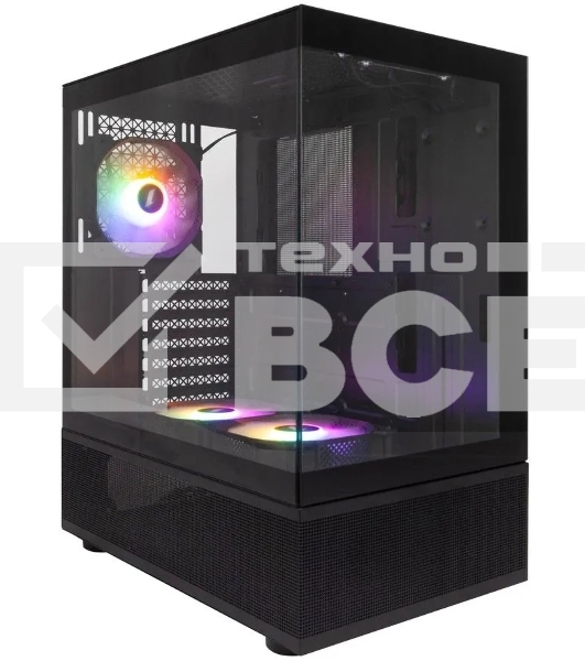 Компьютерный корпус 1STPLAYER MIKU Mi7-A Black / ATX / 3x120mm LED fans / Mi7-A-BK-2F1R-1F1