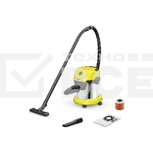 Строительный пылесос Karcher WD 3 S V-15/4/20 1000Вт (уборка: сухая) желтый