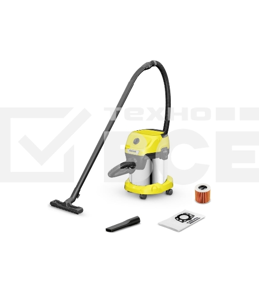Строительный пылесос Karcher WD 3 S V-15/4/20 1000Вт (уборка: сухая) желтый
