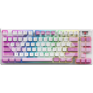 Клавиатура проводная+беспроводная MSI Forge GK600, USB, белый фиолетовый