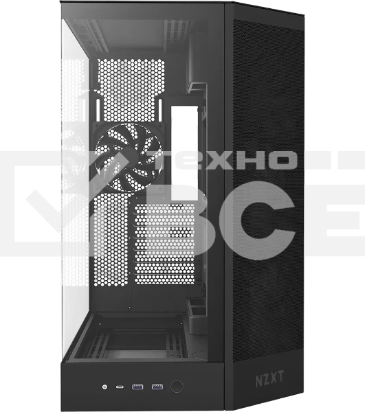 Компьютерный корпус без блока питания Case NZXT H9 Flow RGb (2025), Midi-Tower, TG, 3x140мм RGb + 1x120мм, 2xUSB-A 3.2 + 1xUSB-C 3.2, E-ATX, ATX, mATX, mITX черный