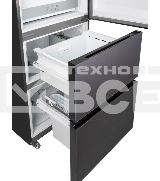 Холодильник DeLonghi DMFS 19PINF Gb MATTEO серый трехкамерный 265/140л морозилка снизу, No Frost