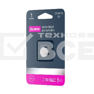 Литиевые батарейки OLMIO CR1616 01 (1 шт в блистере)