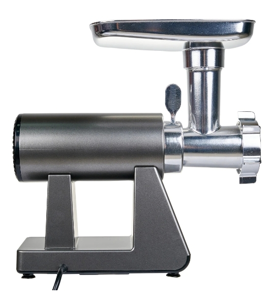 Мясорубка электрическая OASIS MG-DM1 серый, 2500 Вт, 1.5 кг/мин, реверс, защита от перегрузки, металлический лоток, насадки - 8