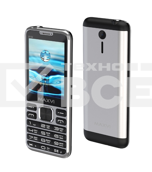 Мобильный телефон Maxvi X10i серебристый металлик