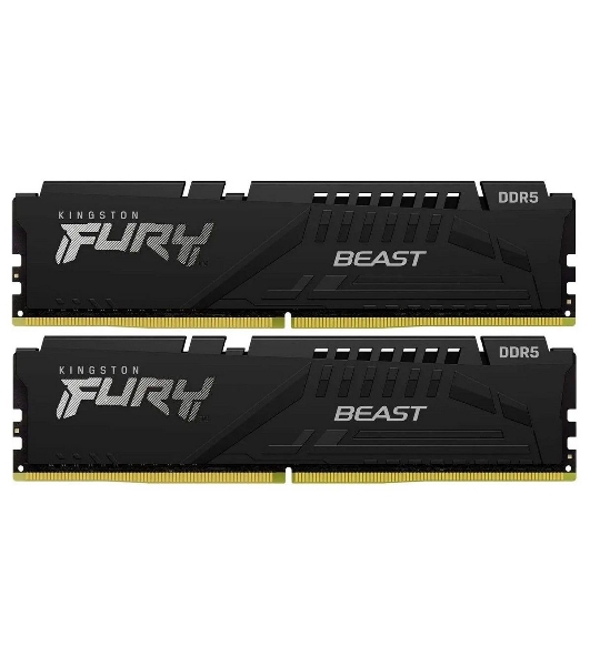 Оперативная память (Комплект) Kingston 64Gb DDR5 6000 DIMM CL30 FURY Beast Black XMP Non-ECC Unbuffered DIMM (Kit of 2) 2RX8 30-36-36 1.4V 288-pin 16Gbit