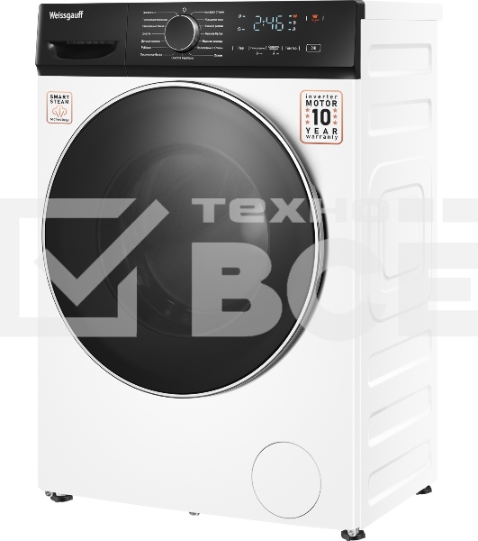 Стиральная машина Weissgauff WM 4627 Touch Inverter Steam Белый, загрузка фронтальная 7 кг, 1200 об/мин., класс: А+++