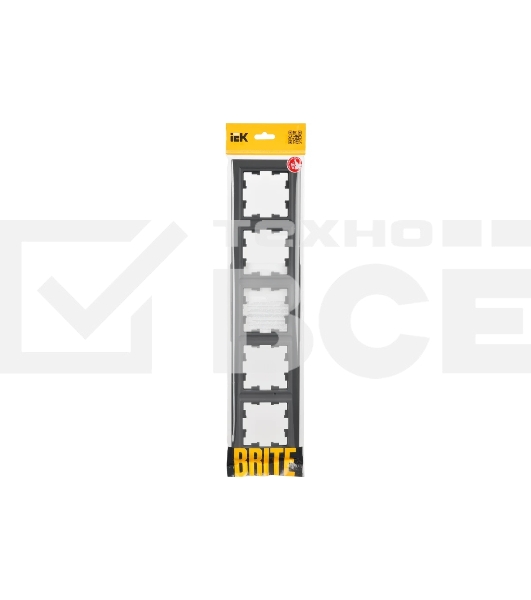 Рамка 5-местная IEK BRITE РУ-5-БрГ BASE графит