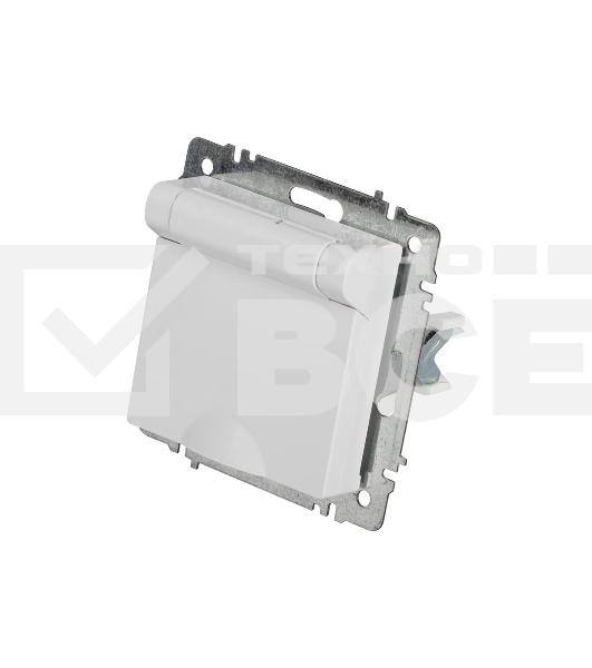Розетка Intro Accent 6-203-01 2P+E Schuko с крышкой 16А-250В IP20 СУ AL/CU белый Б0063709