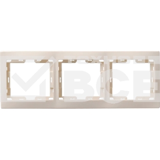 Рамка Iek EMK30-K33-DM РГ-3-ККм 3местн. горизонт. КВАРТА (кремовый)