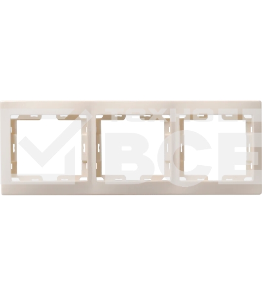 Рамка Iek EMK30-K33-DM РГ-3-ККм 3местн. горизонт. КВАРТА (кремовый)