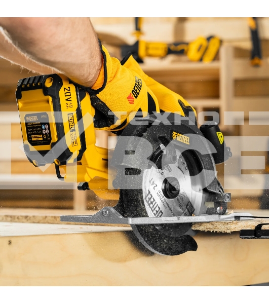 Пила циркулярная аккумуляторная бесщет. Denzel CCSH-BL-20-185, 185 мм, Li-Ion, 20 В
