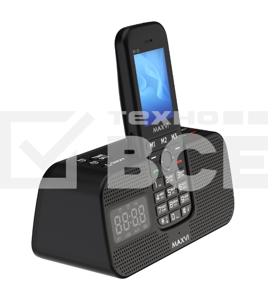 Телефон Maxvi RT-03 black + док-станция
