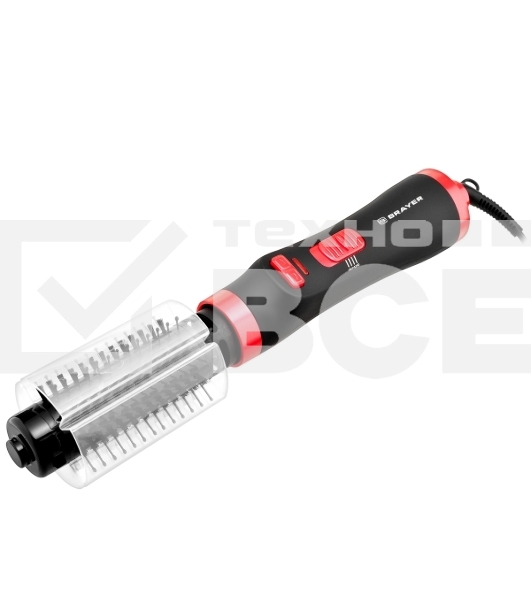Фен-щетка BRAYER BR3133RD черный/красный, 1000 Вт, 40 мм