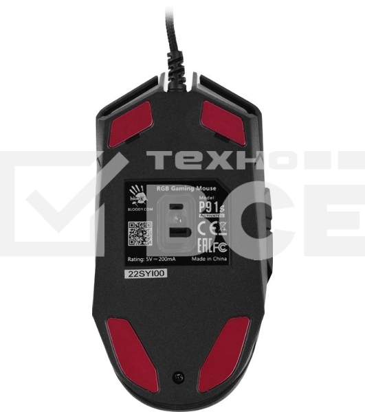 Мышь проводная A4Tech Bloody P91s черный, 8000 dpi, USB, кнопки - 8