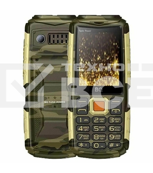 Мобильный телефон BQ 2430 Tank Power камуфляж/золотистый