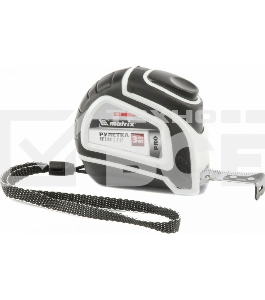 Рулетка Matrix Autostop, 3 м х 16 мм двухкомпонентный корпус