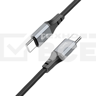 Кабель Hoco Spear X86 TYPE-C TO TYPE-C USB Type-C (m)-USB Type-C (m) 1м черный коробка