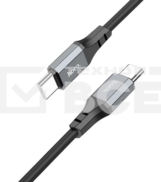 Кабель Hoco Spear X86 TYPE-C TO TYPE-C USB Type-C (m)-USB Type-C (m) 1м черный коробка