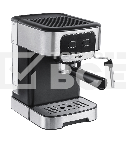 Кофеварка рожковая BBK BCM1500 черный/нержавеющая сталь, исп. кофе - молотый, 1.8 л, 1200 Вт, 20 бар