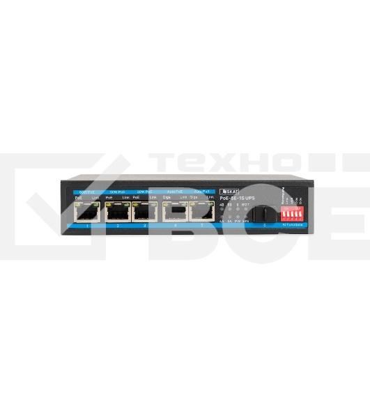 Коммутатор бесперебойный SKAT PoE-5E-1S UPS POE  120Вт порты: 5-Ethernet 1-Uplink