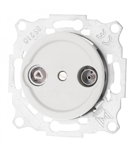 Розетка Bironi TV/R-SAT оконечная (скрытый монтаж) Шедель Бриз белый матовый