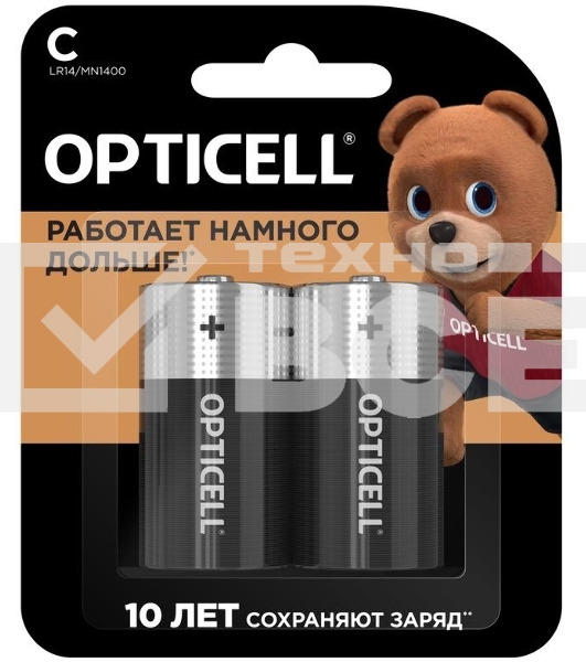 Элемент питания алкалиновый C/LR14 1.5В (блист. 2шт) Basic Opticell 5051004