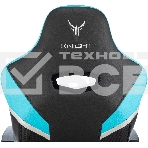 Кресло игровое Knight Thunder 5X черный/голубой эко.кожа крестов. металл, фото34