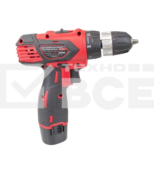 Дрель-шуруповерт аккумуляторная Edon AD-12CA, 12В, 2 АКБ, Кейс