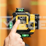 Лазерный уровень мультипризменный Denzel DLV 360-4T, 30 м, зеленый луч, Li-Ion 2,4 Aч, штатив, фото11