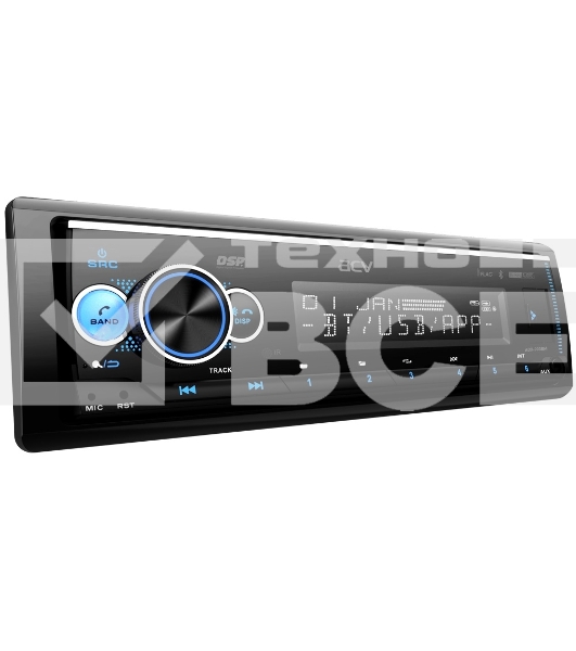 Автомагнитола ACV ADX-903BM, 1 DIN, Bluetooth, USB Type-A, AUX, пульт ДУ