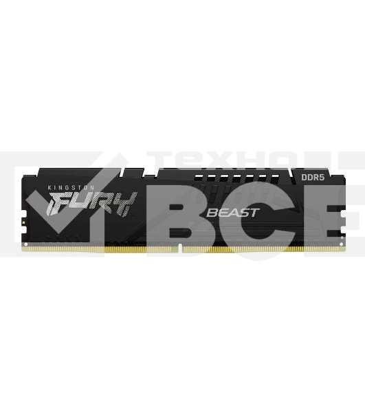 Оперативная память Kingston Fury Beast, DDR5, 8GB (1x8GB), 5600MHz, CL36, с радиатором, черный