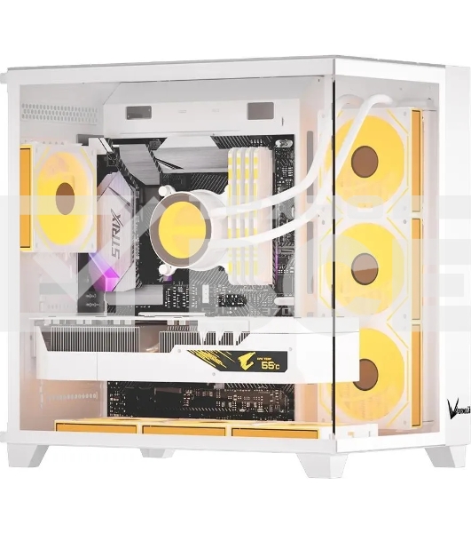 Компьютерный корпус Aerocool / Formula Crystal Z9 белый без БП ATX 7x120mm 2xUSB3.0 audio bott PSU