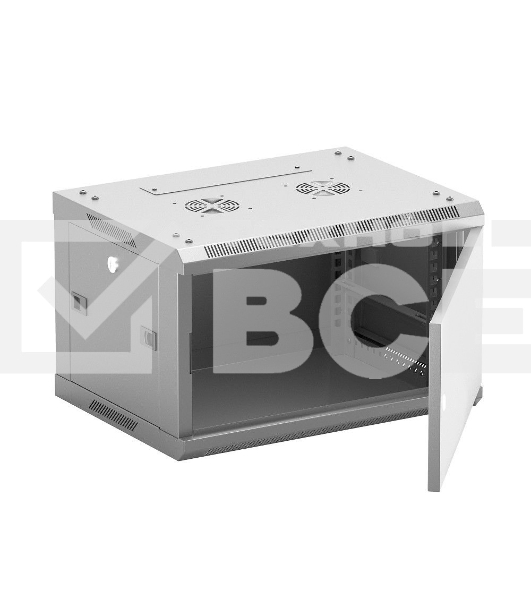 Шкаф телекоммуникационный настенный NEOMAX 6U (600х350), металлическая дверь, замок-ключ (3 шт), разборный, цвет серый (1 коробка) NCB-WM6U-6035MK3-100-GY