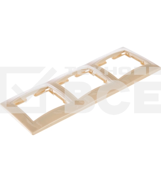 Рамка Iek EMK30-K33-DM РГ-3-ККм 3местн. горизонт. КВАРТА (кремовый)