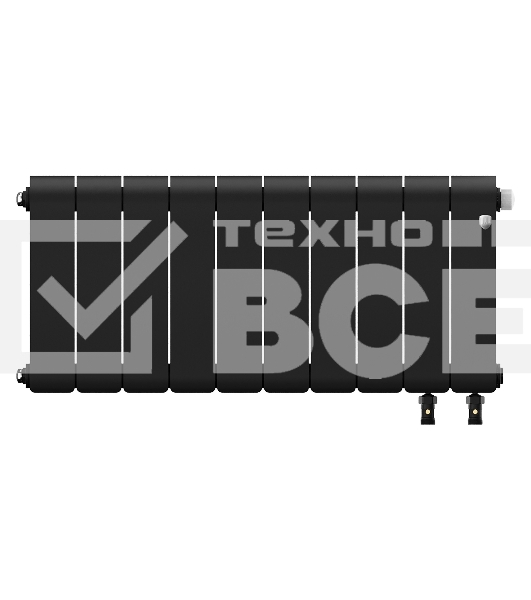 Радиатор биметаллический Royal Thermo Infinity 300 Noir Sable VR80 - 10 секц.