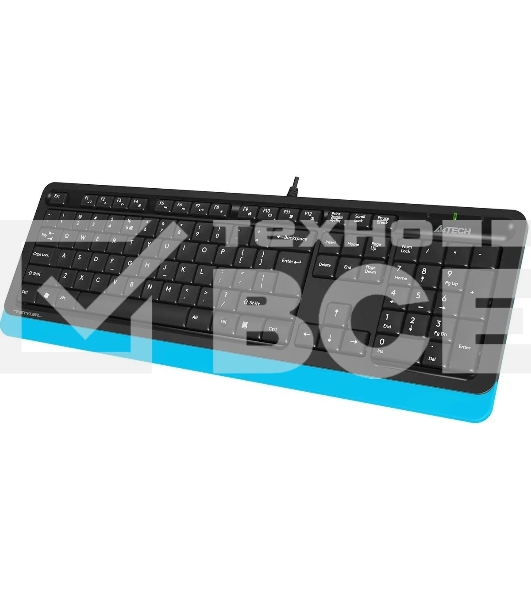 Комплект клавиатура+мышь A4Tech FStyler F1010 проводной, USB, 1600 DPI, чёрный/синий