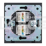 Розетка Kranz STRONG компьютерная двойная RJ45+RJ45 кат6 с/у антрацит, фото4