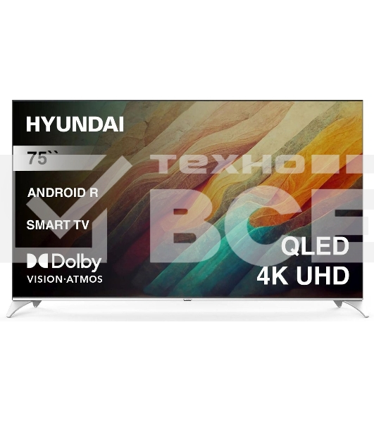 Телевизор Hyundai 75' H-LED75QBU7500 черный/серебристый QLED UHD 60Hz Android TV
