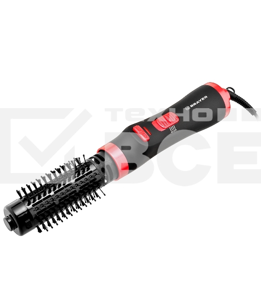 Фен-щетка BRAYER BR3133RD черный/красный, 1000 Вт, 40 мм