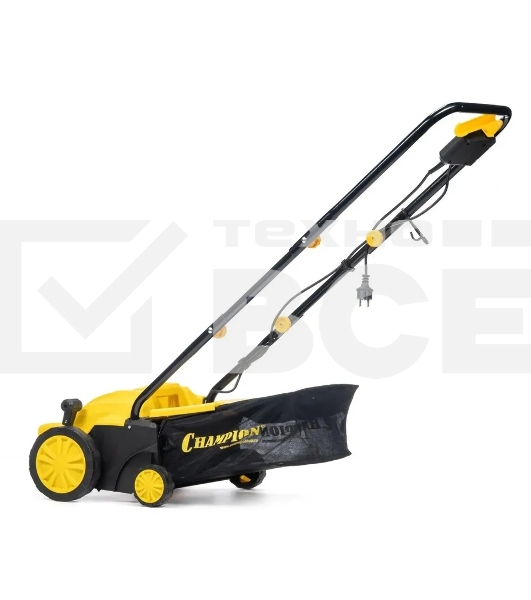 Скарификатор электрический Champion ESC1532 Мощность двигателя 1500 Вт, Напряжение сети 230,50 В, Гц, Вес c травосборником 9,3 кг, Ширина обработки 320 мм, Высота аэрации -4/0/+4/+12 мм, Высота скарификации -12/-8/-4/+4 мм, Тип/объем травосборника ткань/35 л, Регулировка высоты кошения/количество положений 4, Уровень мощности звука 96 дБ, Уровень звукового давления скарификатор/аэра 80/81 дБ, Уровень вибрации на рукоятке 3,245/3,335 (K=1,5 м/с) м/с2.