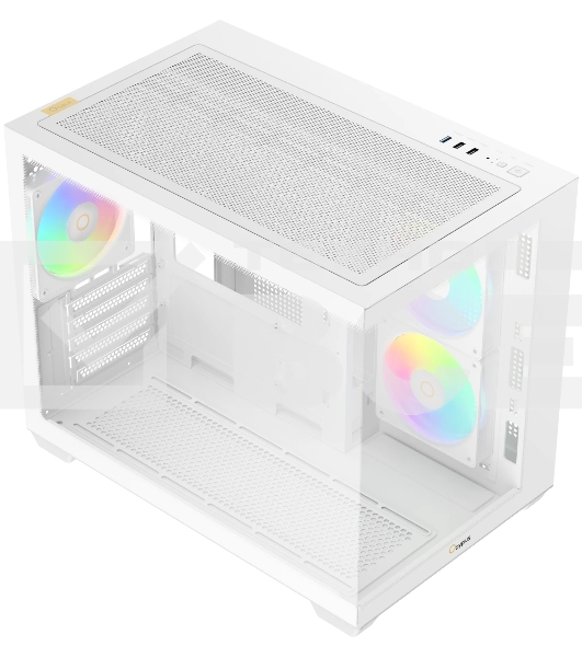 Корпус Ocypus Gamma C54 WH ARGB, Mini-Tower, белый, 3 x 120 мм