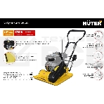Виброплита бензиновая Huter VP-35 4780 Вт 6.5 л.с., 25 кН, подошва 580х500 мм, 1050 м2/ч, 105 дБ, фото8