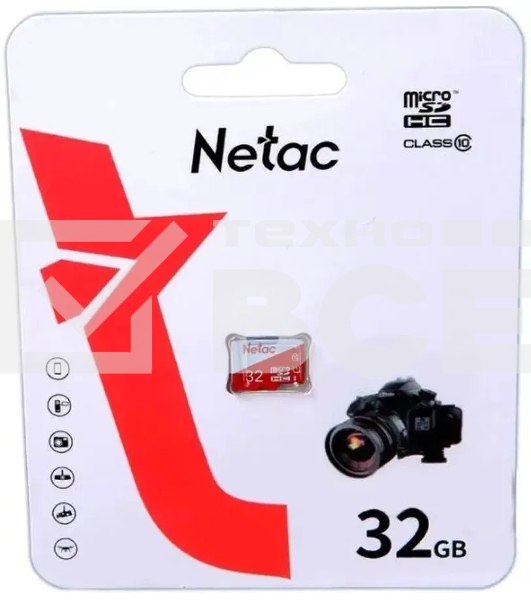 Карта памяти Netac P500 ECO 32GB MicroSDHC C10 up to 80MB/s, retail pack card only