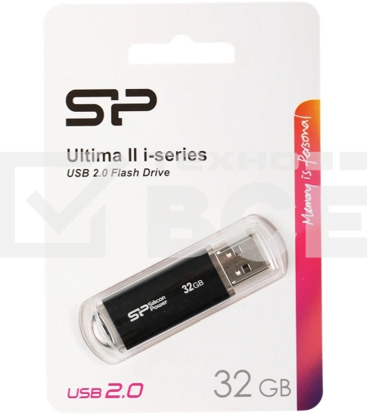 Флешка USB R/W Silicon Power R/W 32Gb Ultima II-I Series SP032Gb,UF2M01V1K USB 2.0 черный